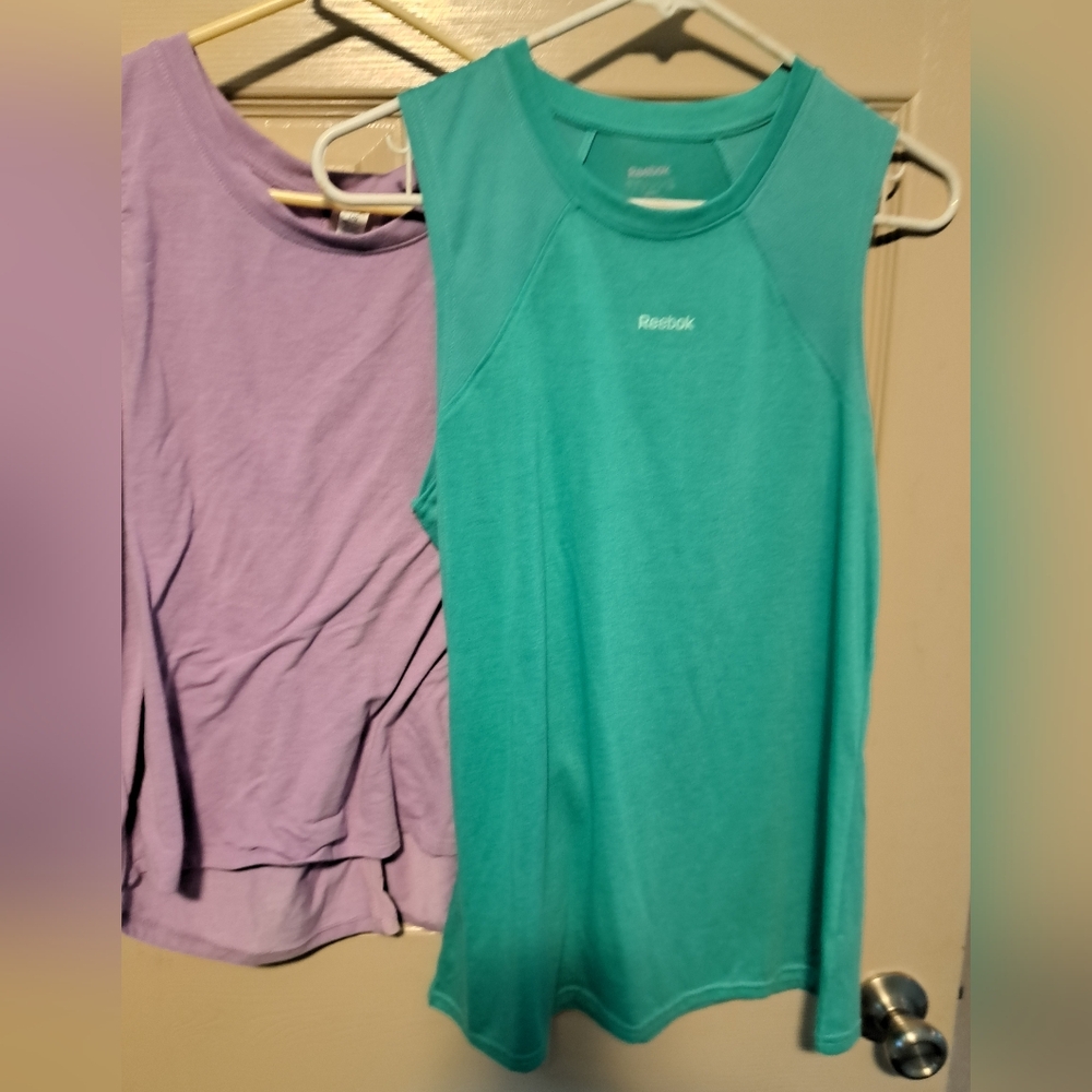 Reebok Green and Purple Tank Tops Athletic Performance